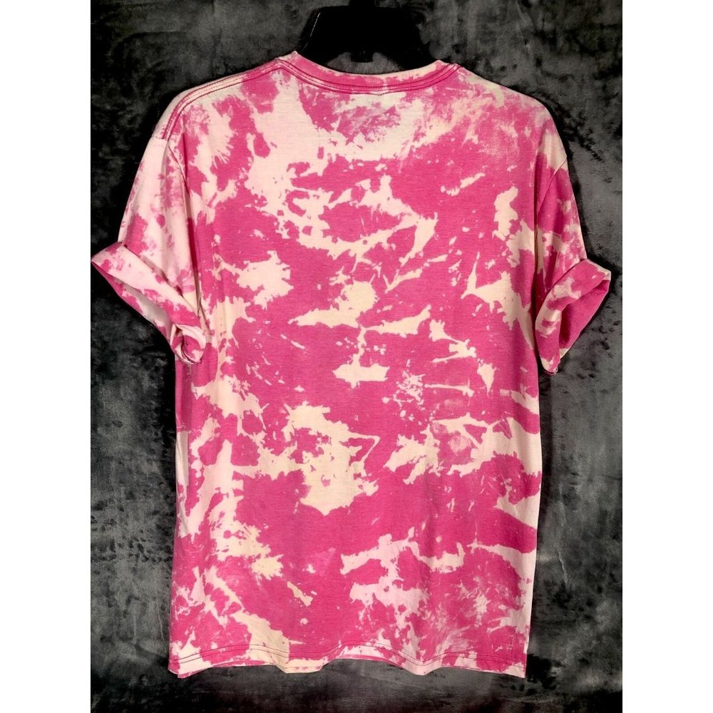 First We Drink Coffee Women’s T-Shirt Tie Dye Adult Size Large Pink - Picture 4 of 8